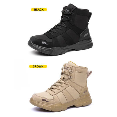 satın al Hafif Güvenlik Çalışma Botları Sarı Siyah Geniş Çelik Ayak Parmağı / Kevlar Plağı online manufacture