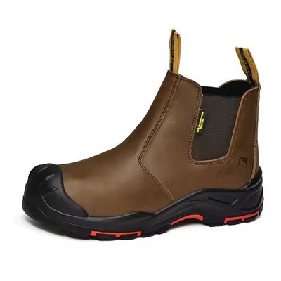 satın al OEM Brown Genuine Leather Work Shoes Insulation Safety Shoes Kevlar Safety Boots Security Work Booots Pu+rubber Sole online manufacture