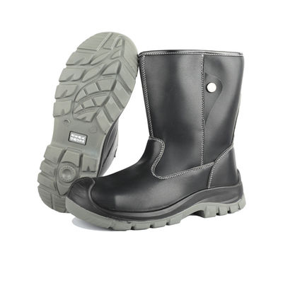 satın al OEM Black High Top Microfiber Leather Work Shoes Steel Plate Safety Boots Security Work Boots PU Sole Steel Toe Safety Shoes online manufacture