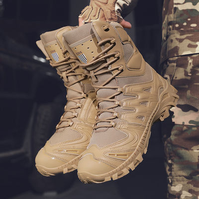 satın al High Top Microfiber Leather Tactical Boots Tactical Safety Shoes Military Boots Canves Tactical Boots Rubber Sole Hiking Boots online manufacture