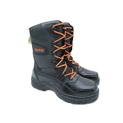 Unisex İtfaiye Deri Çizmeler Çarpışma / Pençüre Karşı Orman Yangını Çizmeleri