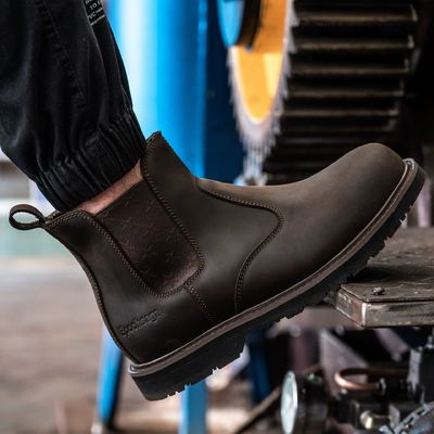 Klasik Yuvarlak Ayakbağı Su geçirmez Orman Chelsea Moda Çalışma Ayakkabısı