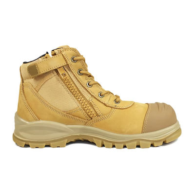 Nubuck Deri Zip Side Lace Up Anti Slip TPU Altın Altın ayak ayakkabıları