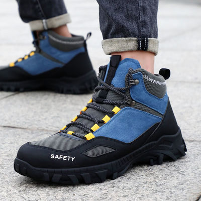Kevlar Orta taban Unisex Suede Mikrofiber Tel Kumaş Güvenlik Çizmeleri Kauçuk Güvenlik Ayakkabıları Çalışma Ayakkabıları