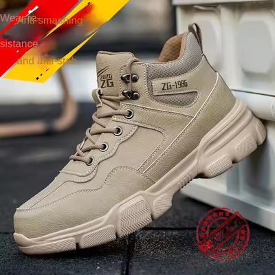 Kevlar Orta Tabanlı Erkek Mikrofiber Deri Güvenlik İş Botları, Çelik Burunlu ve EVA Tabanlı